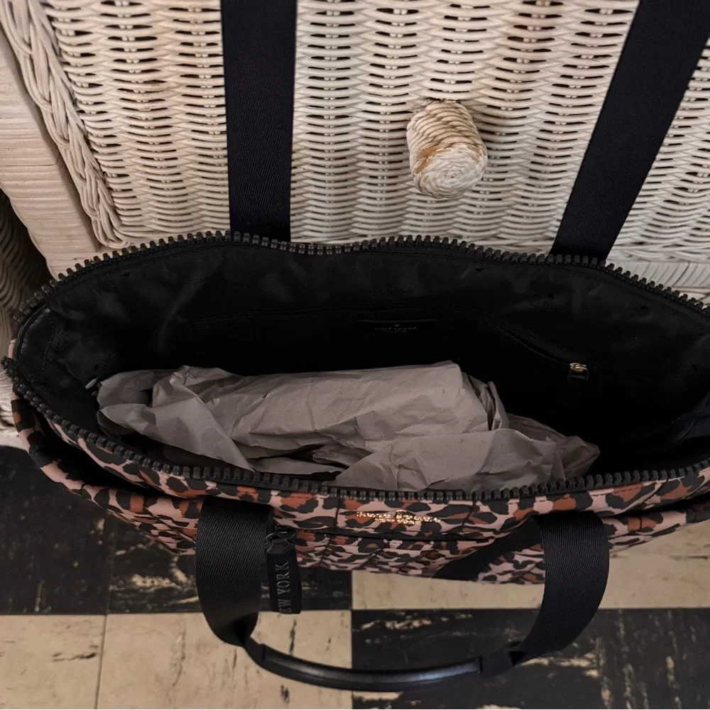 kate spade Leopard Print Quilted Tote - Black & Brown - Picture 3 of 3